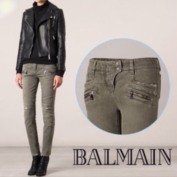 Hostpick Balmain Moto Skinny Jeans